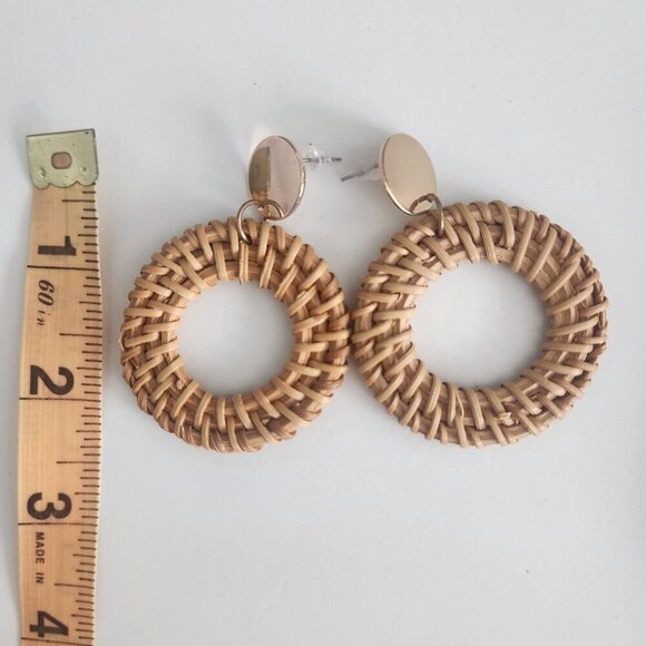 Bundle and Save- New Woven and Gold Statement Earrings Minimalist Jewelry - Picture 4 of 5